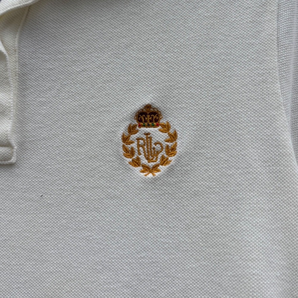 Ralph Lauren White Cotton Pique Crest Polo Shirt 90s Vintage S Preppy Tennis - Picture 3 of 5